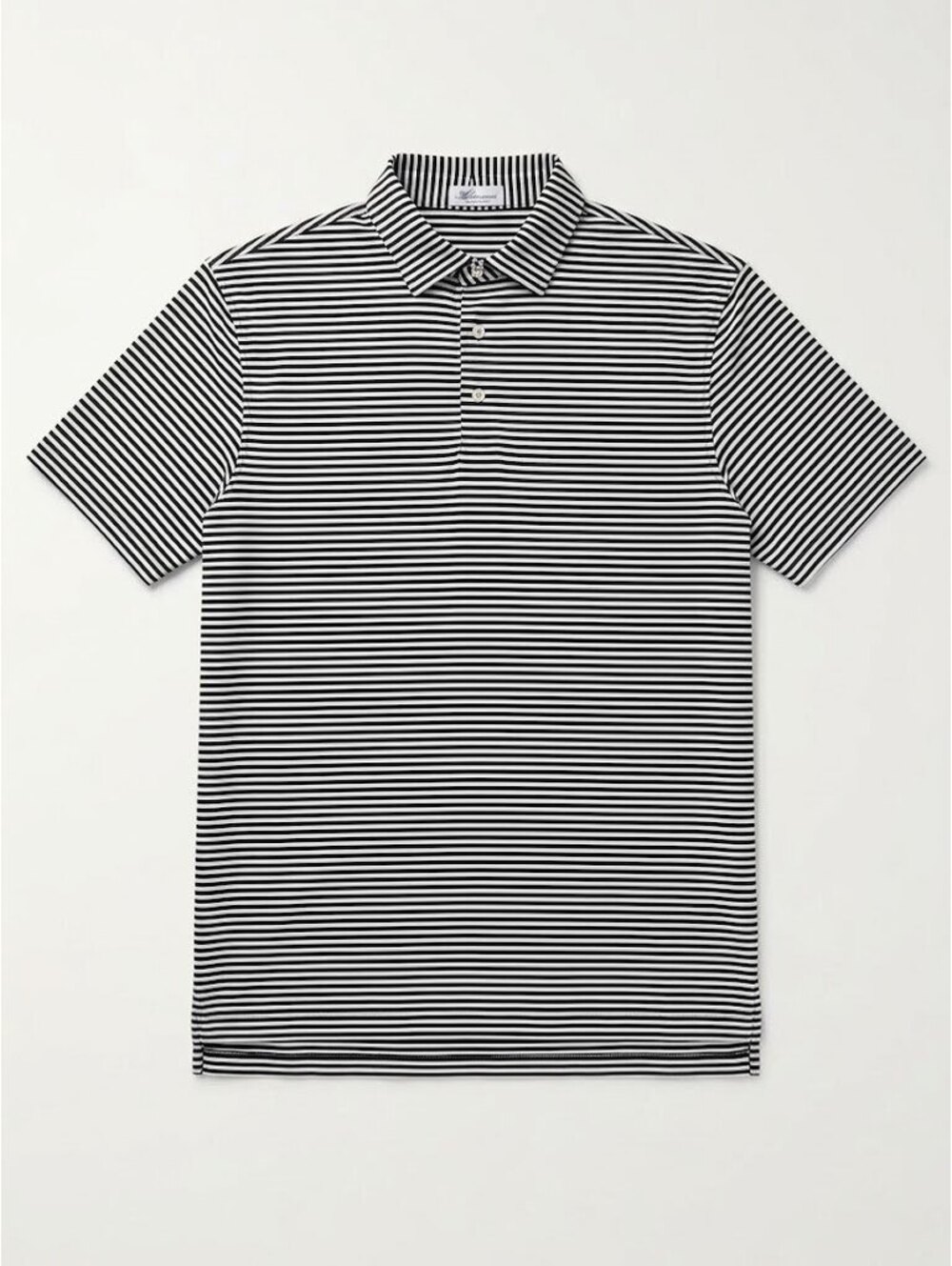 Peter Millar Men’s L Black White Striped Performance Golf Polo Stretch